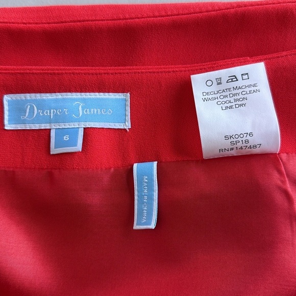 Draper James Coral Pink Scallop Hem Mini Skirt Cocktail - Picture 12 of 15